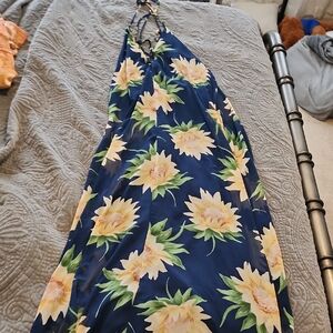 Show Me Your MuMu Blue and Yellow Floral Dress sun flower